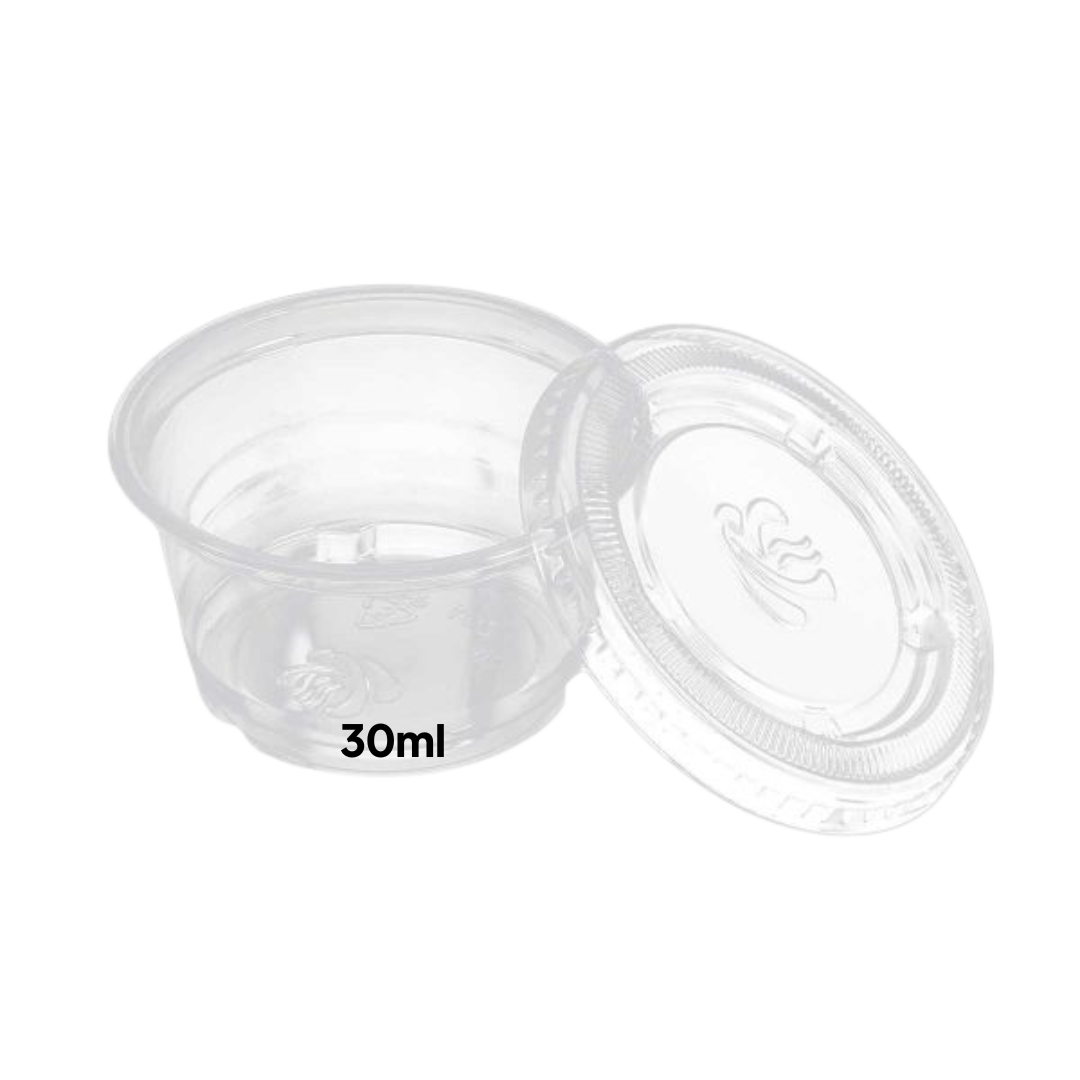 Transparent PP Sauce Jar with Lid 30ml – 500 pcs