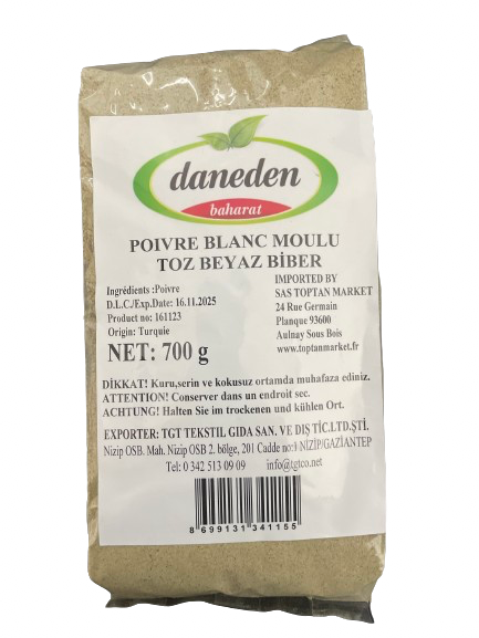 Daneden Ground White Pepper 700g
