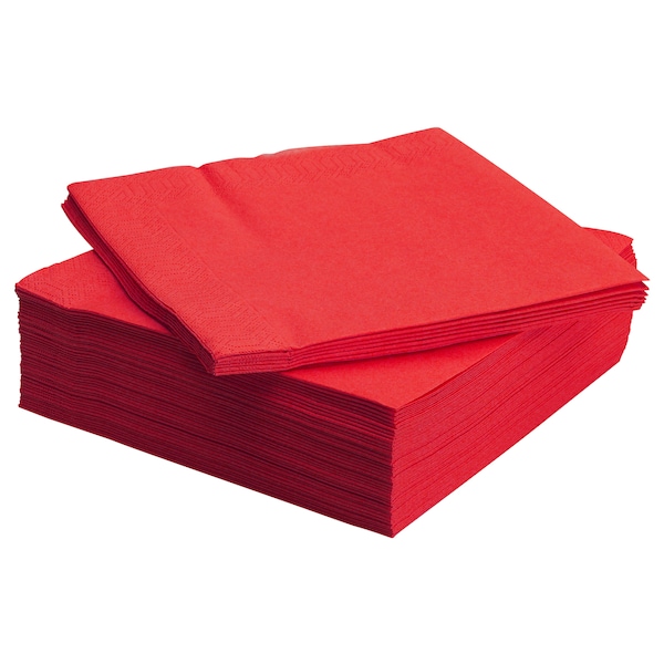 Luxury Red Napkins 2 Ply 100 Pcs – 39×39 cm